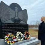 Atlantic Regional Director Jennifer Murray pays respects to the 26 victims of the Westray Mine Disaster, at a March 26 service at Their Light Will Always Shine Memorial Park in New Glasgow, N.S.