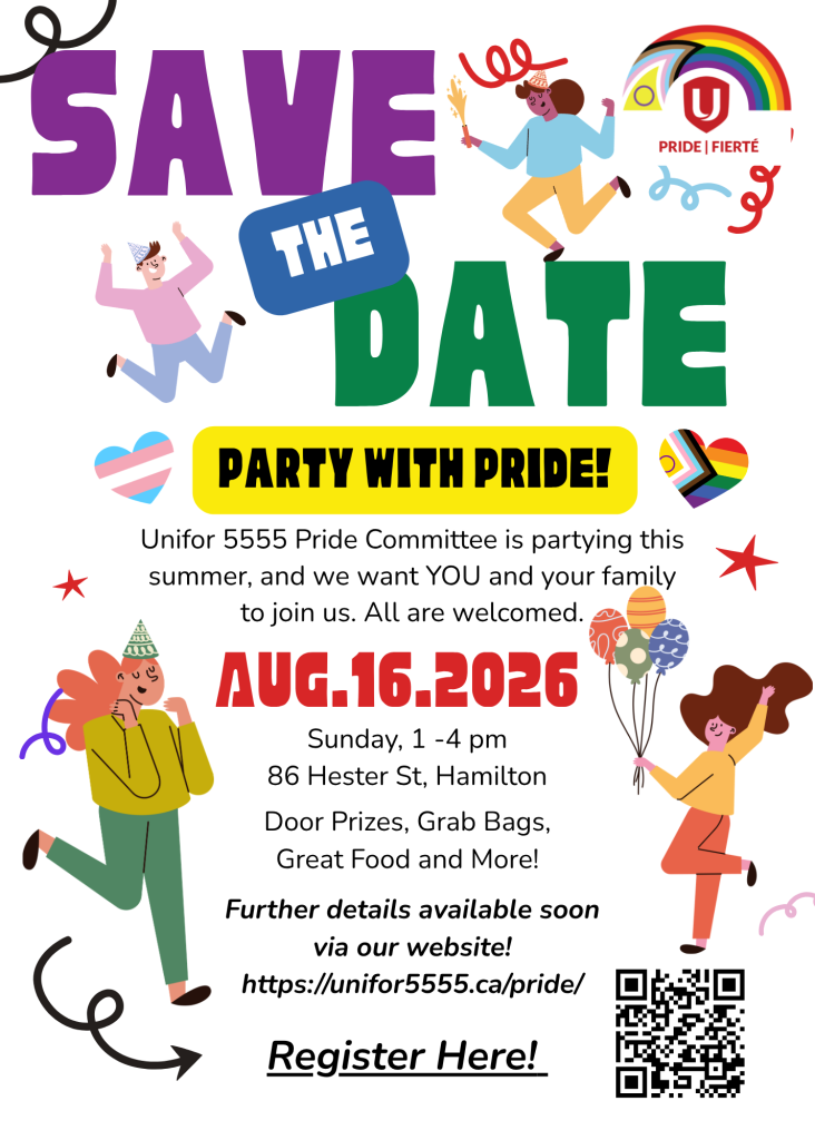 colourful poster to advertise the Party with PRIDE event with figures dancing and celebrating